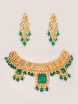 Extraordinary fusion of kundan and jadau necklace set with earrings