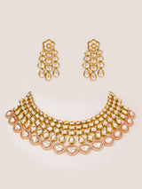 Extraordinary fusion of kundan and polki necklace set with earrings