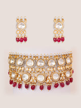 Extraordinary fusion of kundan and polki choker set with earrings