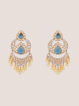 Extraordinary fusion of kundan earrings with yellow pearls