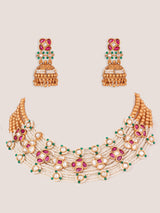 Classic and stylish kundan necklace set with matching earrings