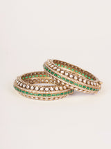 Pair of classic two tone kundan polki bangles