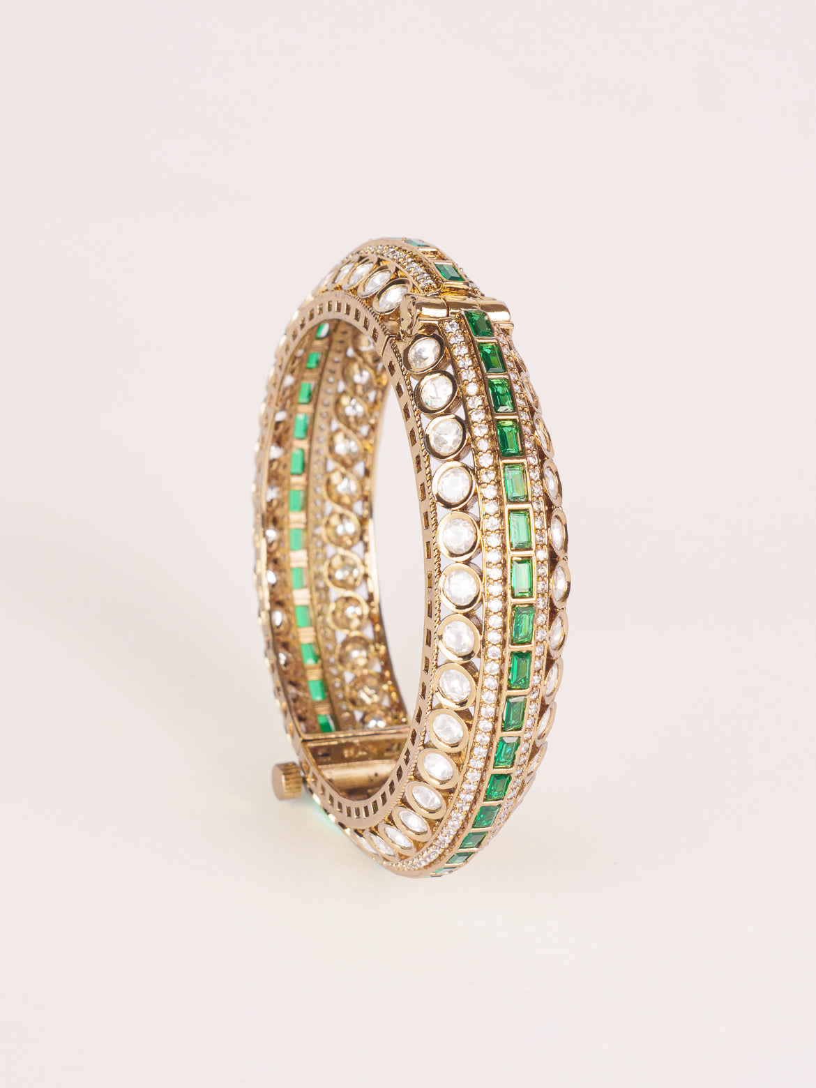 Pair of classic two tone kundan polki bangles