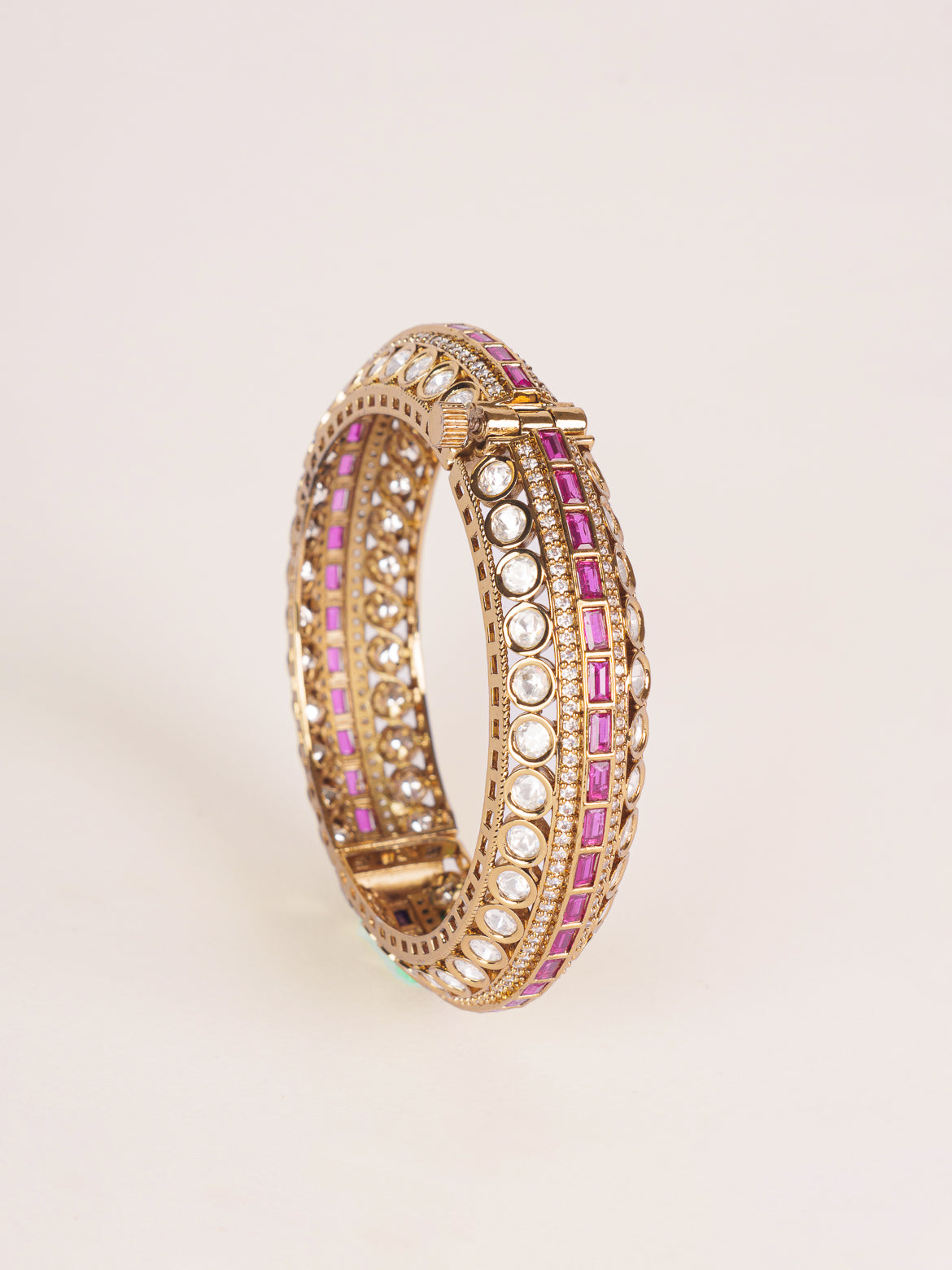 Pair of classic two tone kundan polki bangles