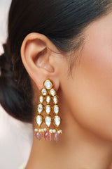 Extraordinary fusion of kundan and polki necklace set with earrings and maangtika