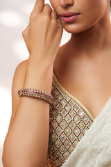 Pair of classic two tone kundan polki bangles