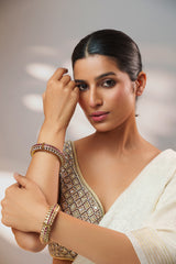 Pair of classic two tone kundan polki bangles