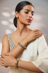 Pair of classic two tone kundan polki bangles