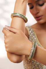 Pair of classic two tone kundan polki bangles
