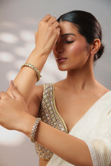 Pair of classic two tone kundan polki bangles