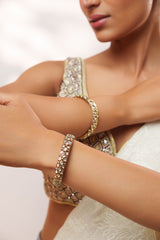 Pair of classic two tone kundan polki bangles