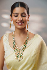 Bold and dramatic moissanite long necklace set with matching earrings