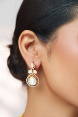 Dramatic and stylish moissanite set with matching earrings