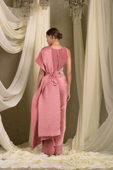 Classy Pleated Saree - Blush Pink