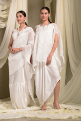 Pristine Pleated Gown Saree - Ivory