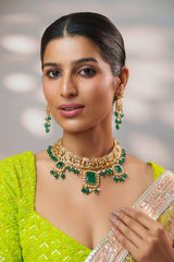 Extraordinary fusion of kundan and jadau necklace set with earrings