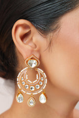 Extraordinary fusion of moissanite and polki choker set with earrings