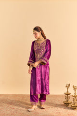 Fareeha - Deep Purple Kurta with Salwar and Dupatta