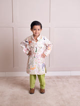 Ivory Animal Forest Printed Kurta with Pant