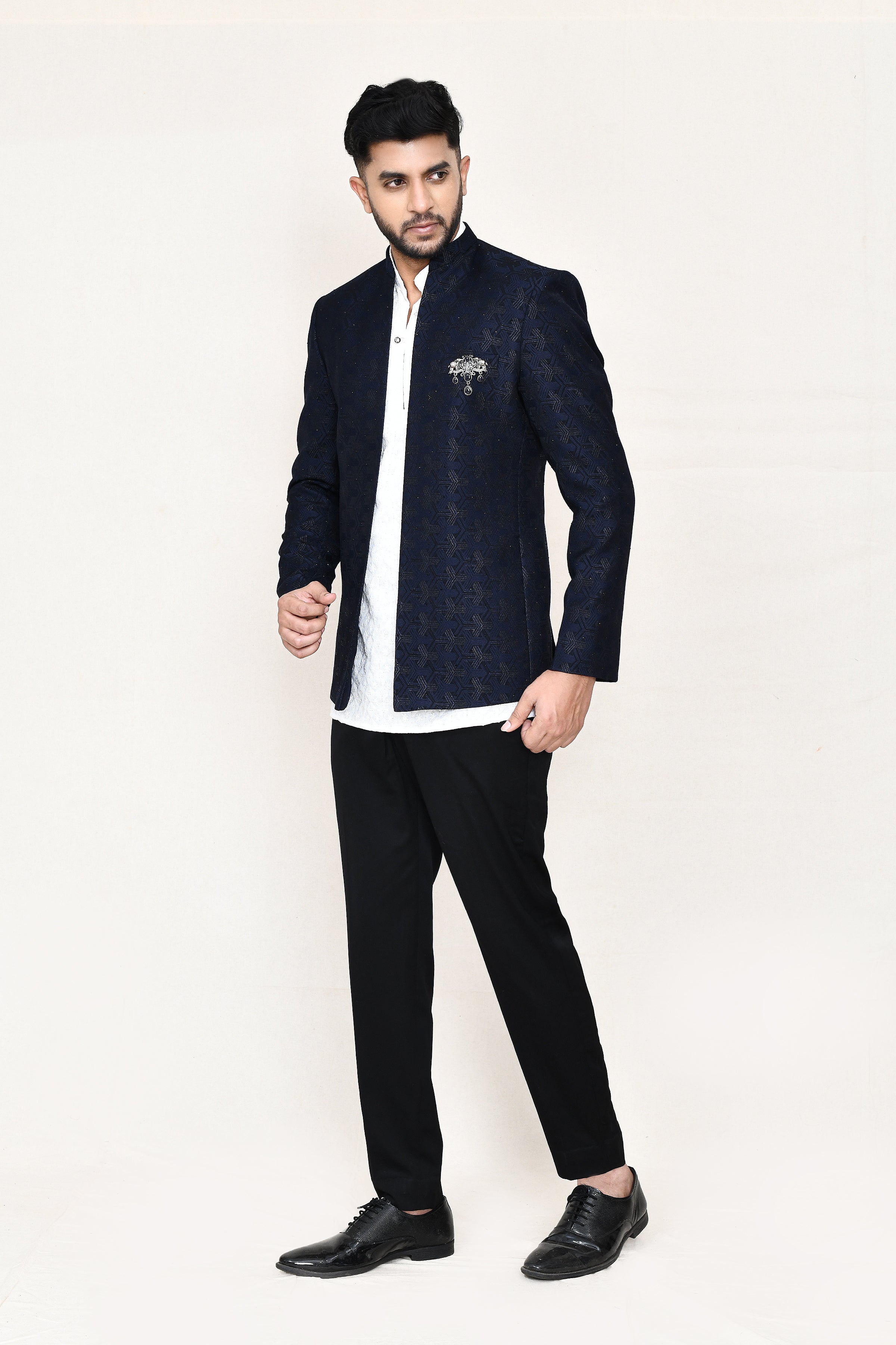 open prince coat, kurta with pant