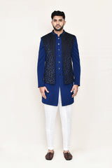 open jacket, indowestern with straight fit pant
