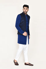 open jacket, indowestern with straight fit pant