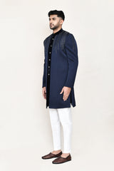 open jacket, indowestern with straight fit pant