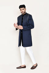 open jacket, indowestern with straight fit pant