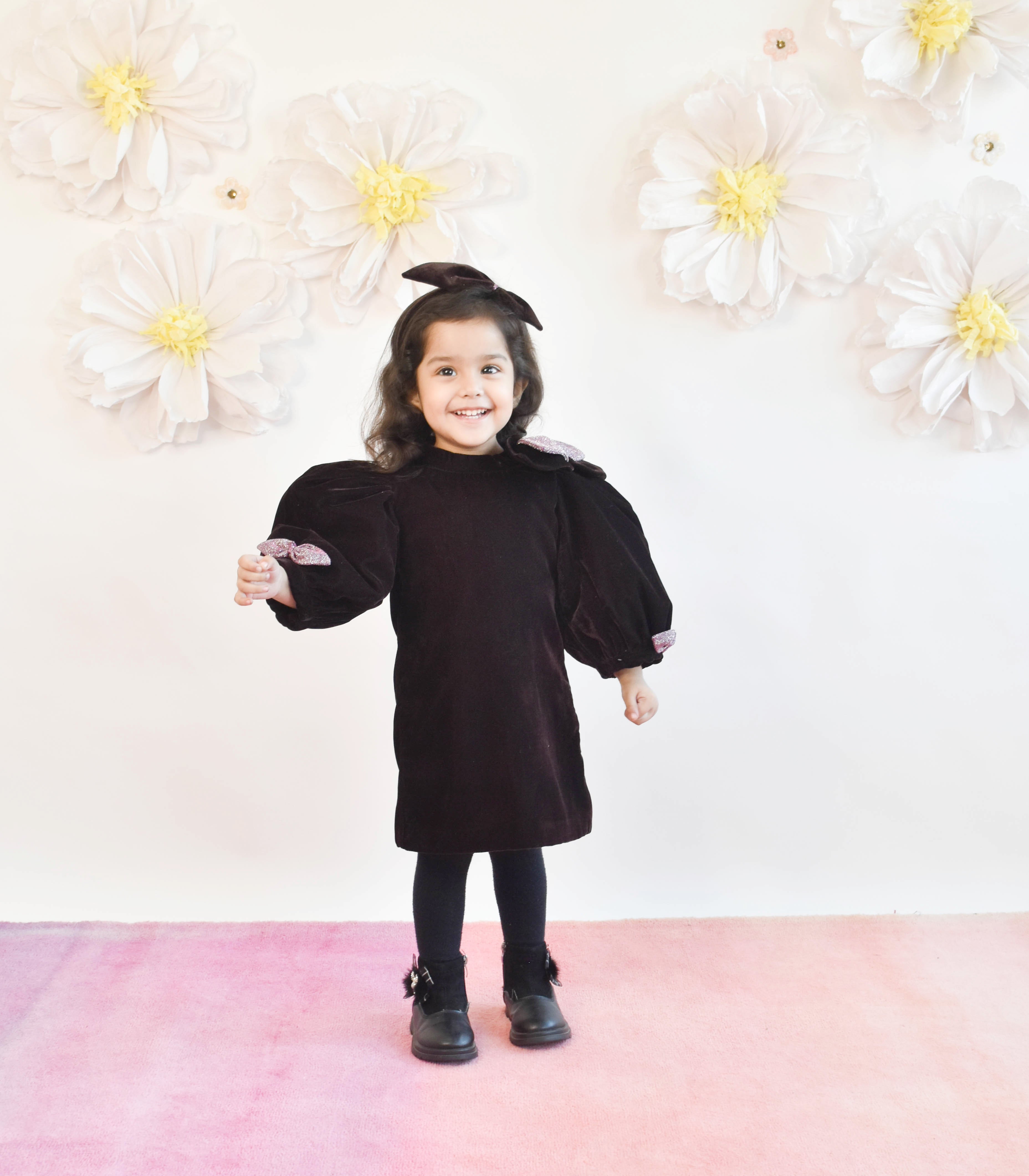 Brown Velvet Dress for Girls