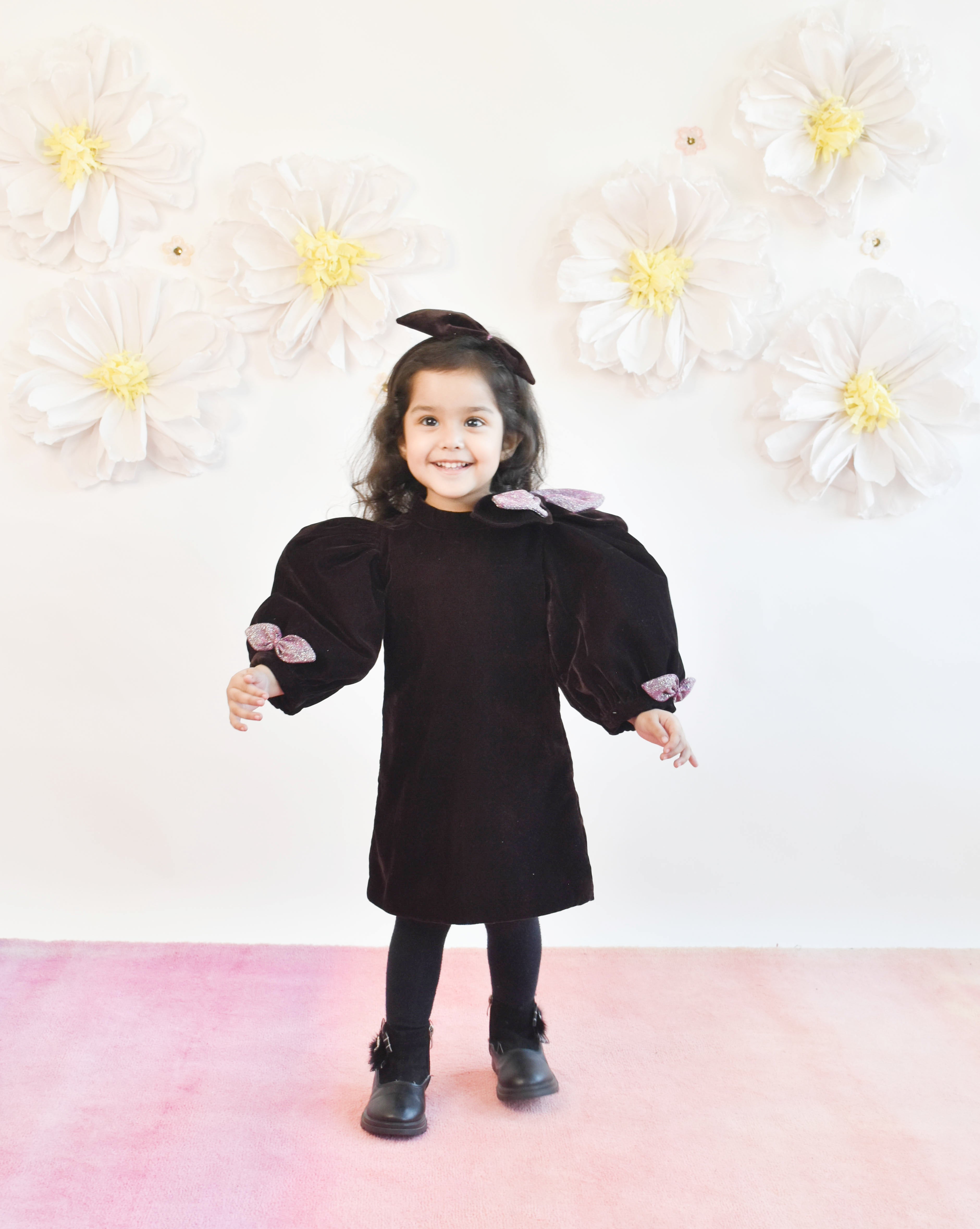 Brown Velvet Dress for Girls