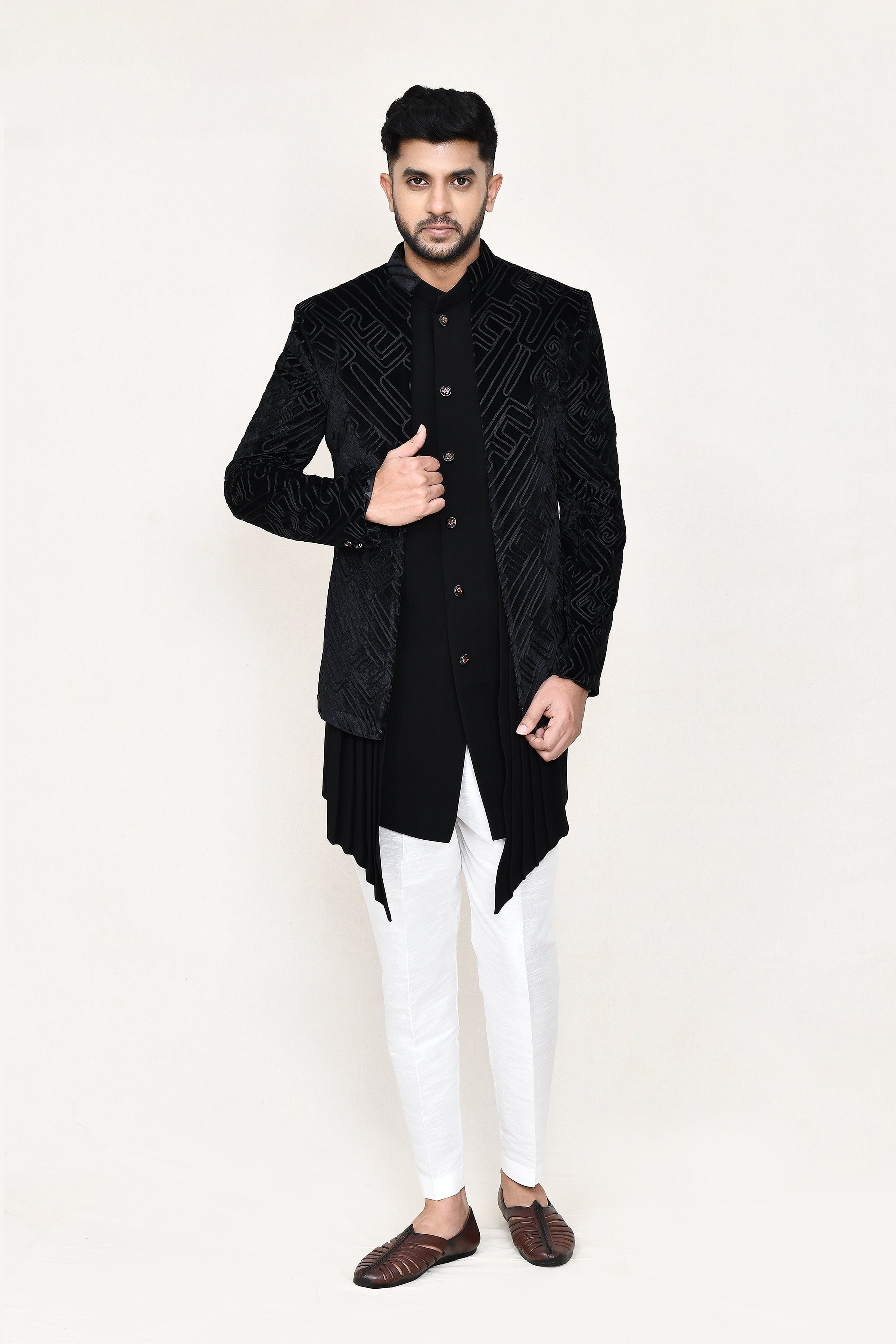 open jacket, indowestern with pant