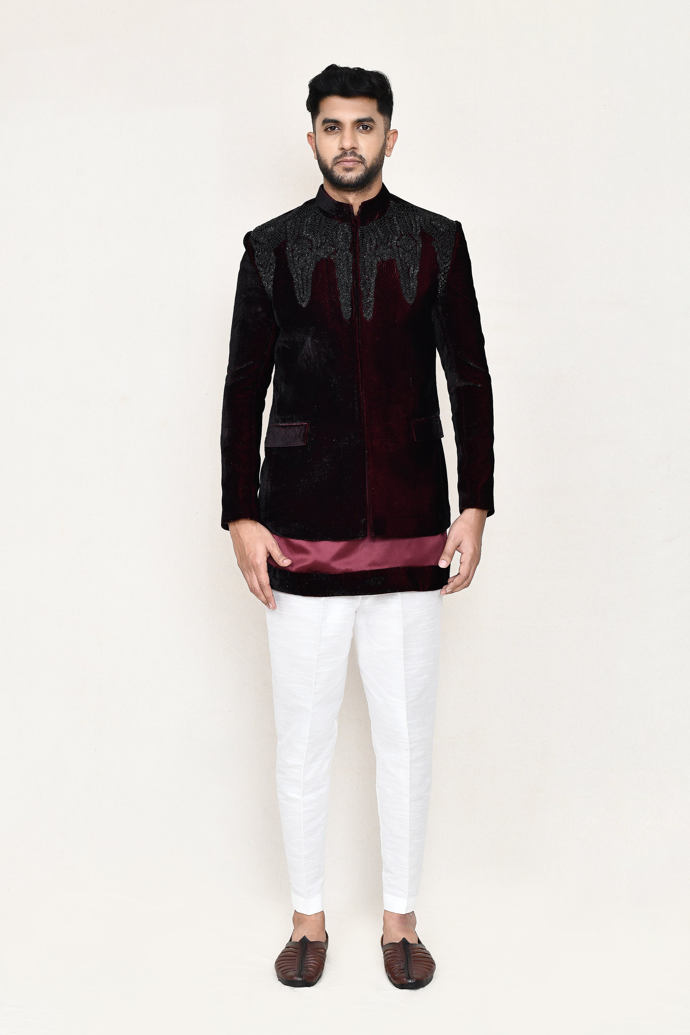 open prince coat, kurta with straight fit pant
