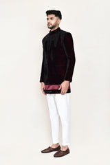 open prince coat, kurta with straight fit pant