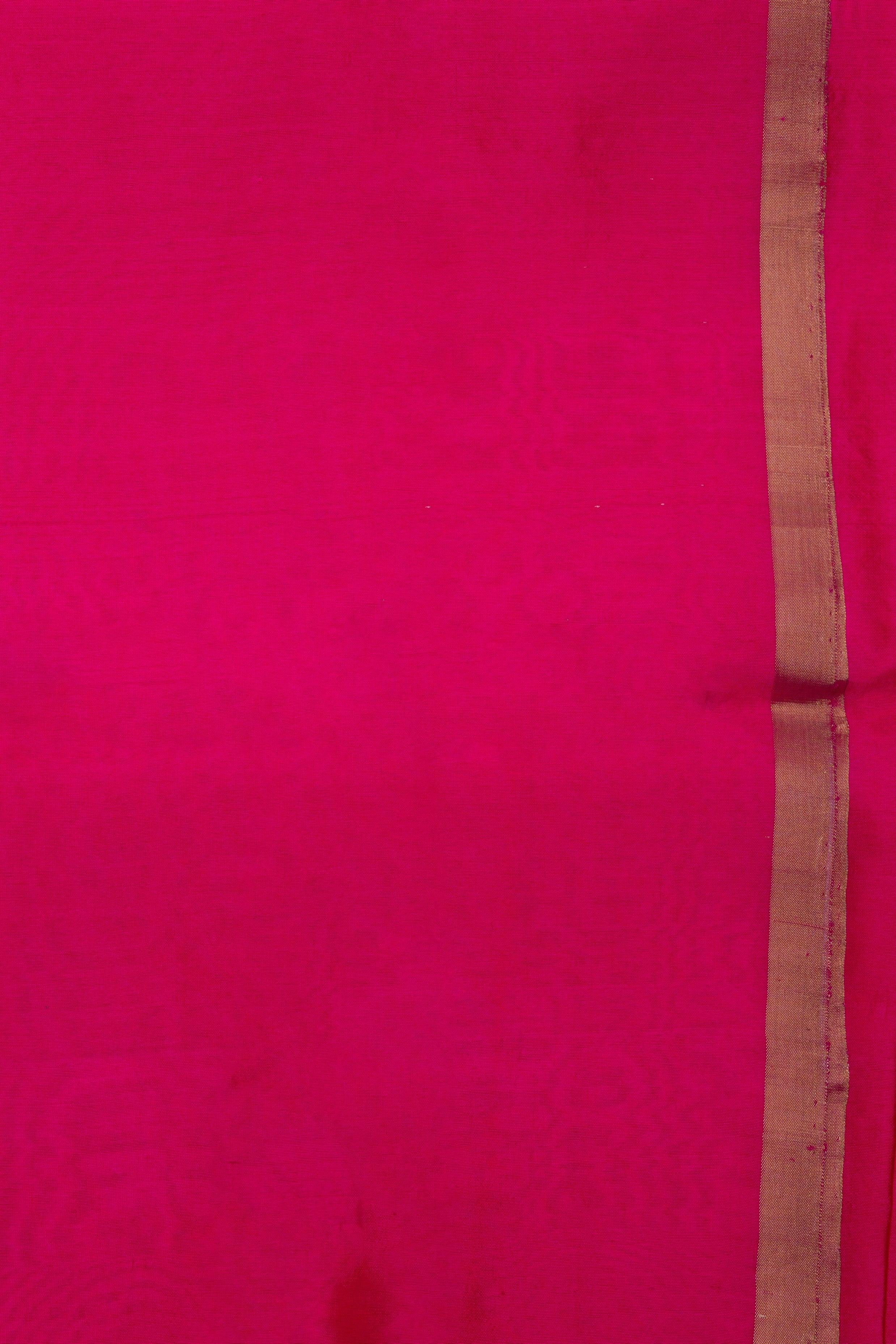 Silver-hot Pink MC Pure Chanderi Silk saree