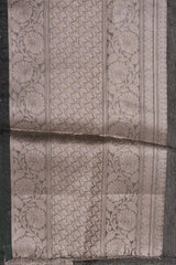 Grey Crushed Tissue Silk Banarasi handloom Saree