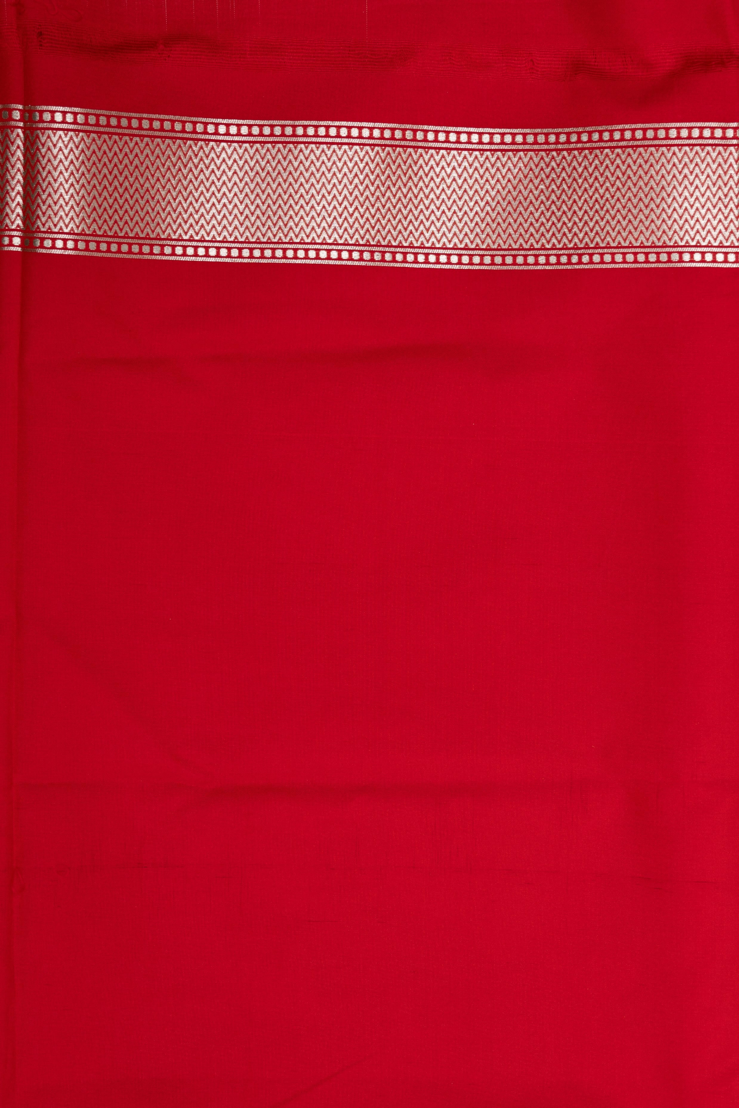 Red Stripe Pure Silk Banarasi Handloom Saree