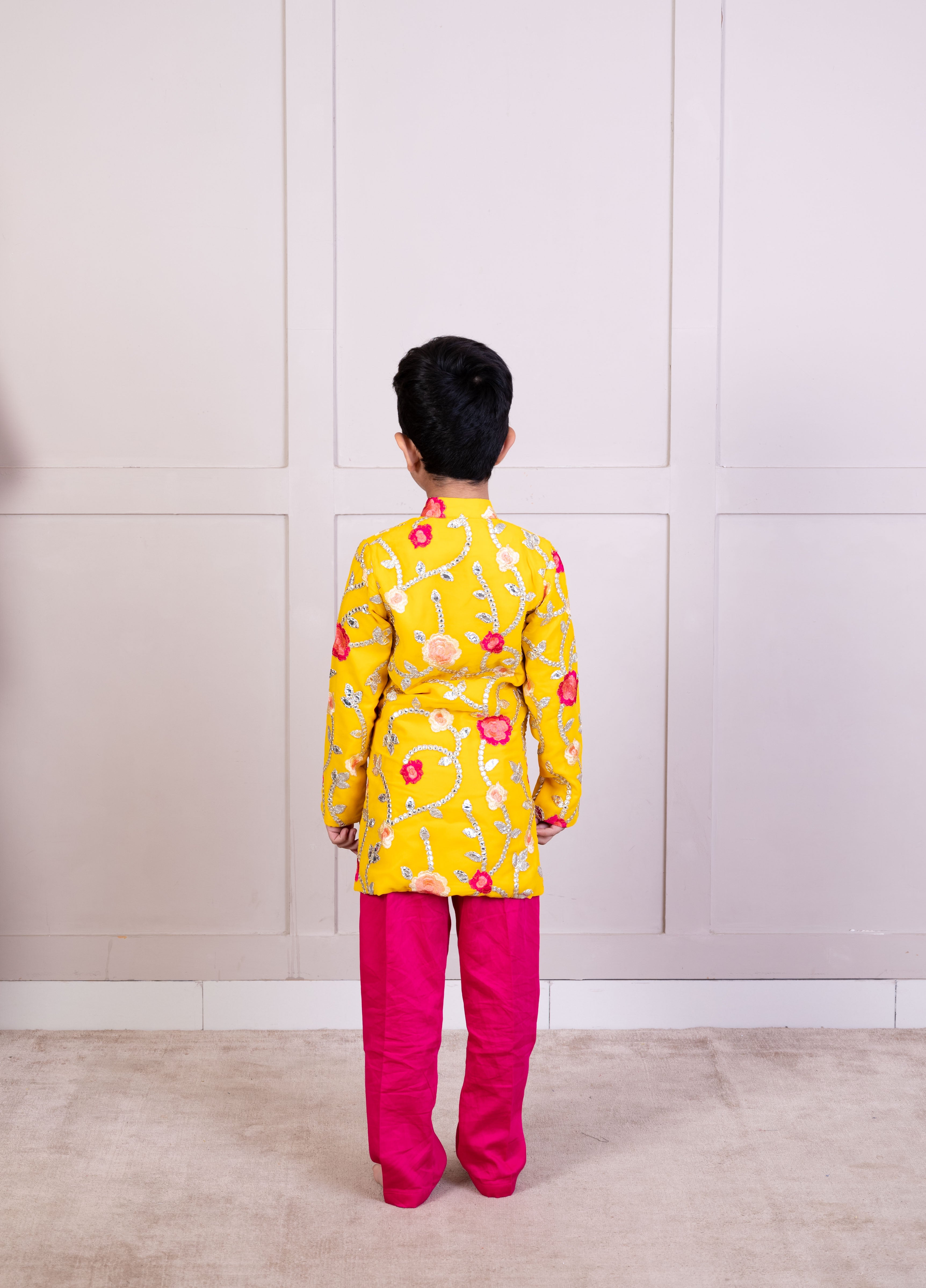 Yellow Gota Embroidered Kurta with Pant