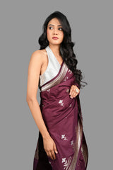 Magenta Pure Katan Silk Banarasi handloom Saree