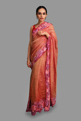 Red Pure Tissue Silk Floral Work Banarasi handloom Saree