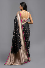 Black Pure Silk  Banarasi handloom Saree