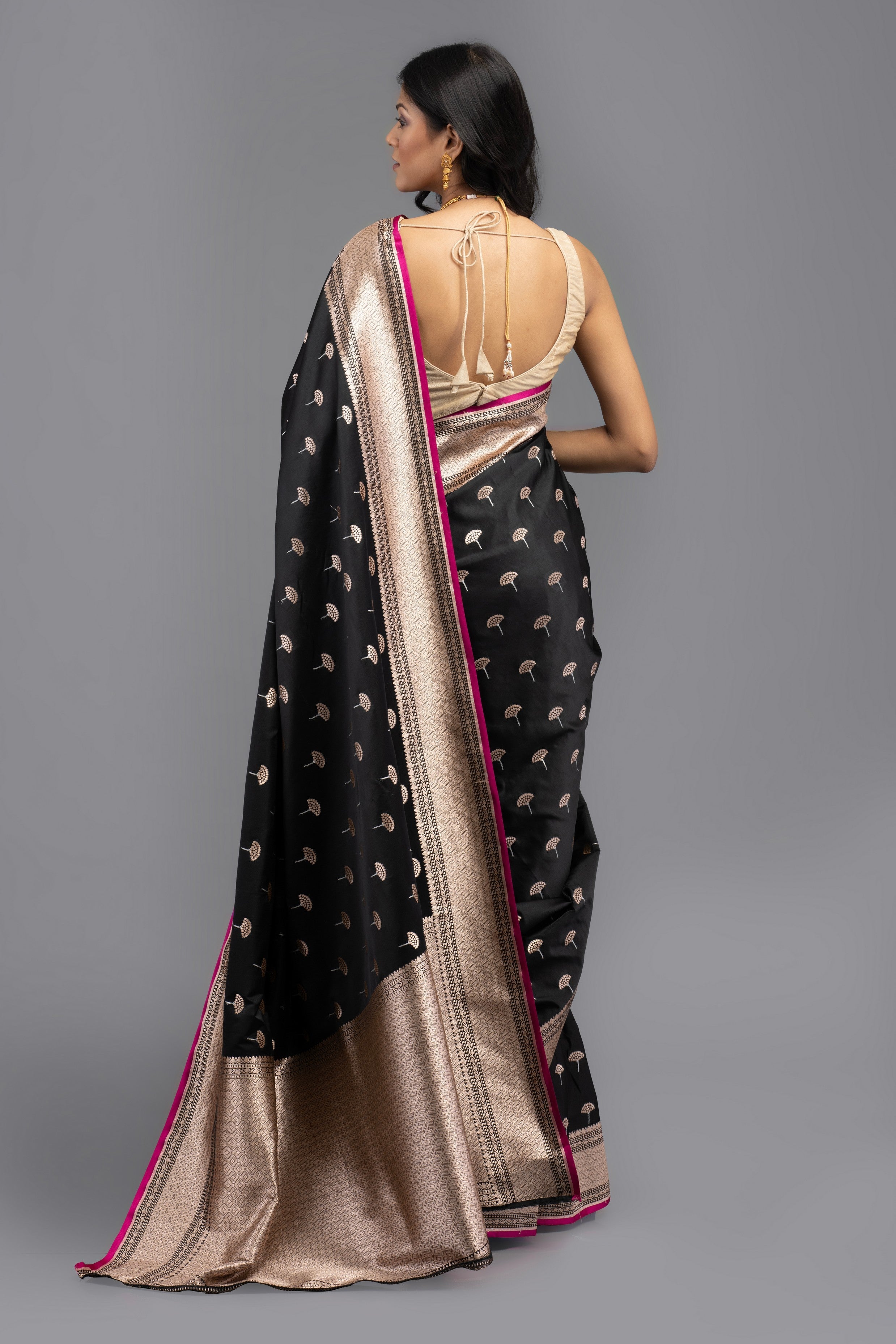 Black Pure Silk  Banarasi handloom Saree