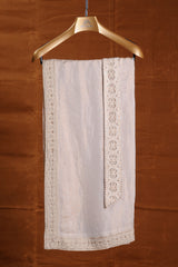 LIGHT BEIGE RAW SILK EMBROIDERED SHERWANI WITH MONGA TUSSAR KURTA AND CHURIDAR