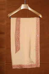 RUST MATKA SILK EMBROIDERED SHERWANI WITH BEIGE MONGA TUSSAAR KURTA CHURIDAR