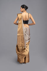 Double Color Tissue Zari  Pure Chanderi Handloom Saree