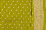 Pista Green Chiffon Banarasi Silk Handloom Saree
