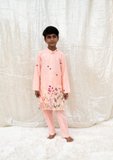 Peach Embroidered Kurta Set