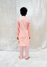 Peach Embroidered Kurta Set