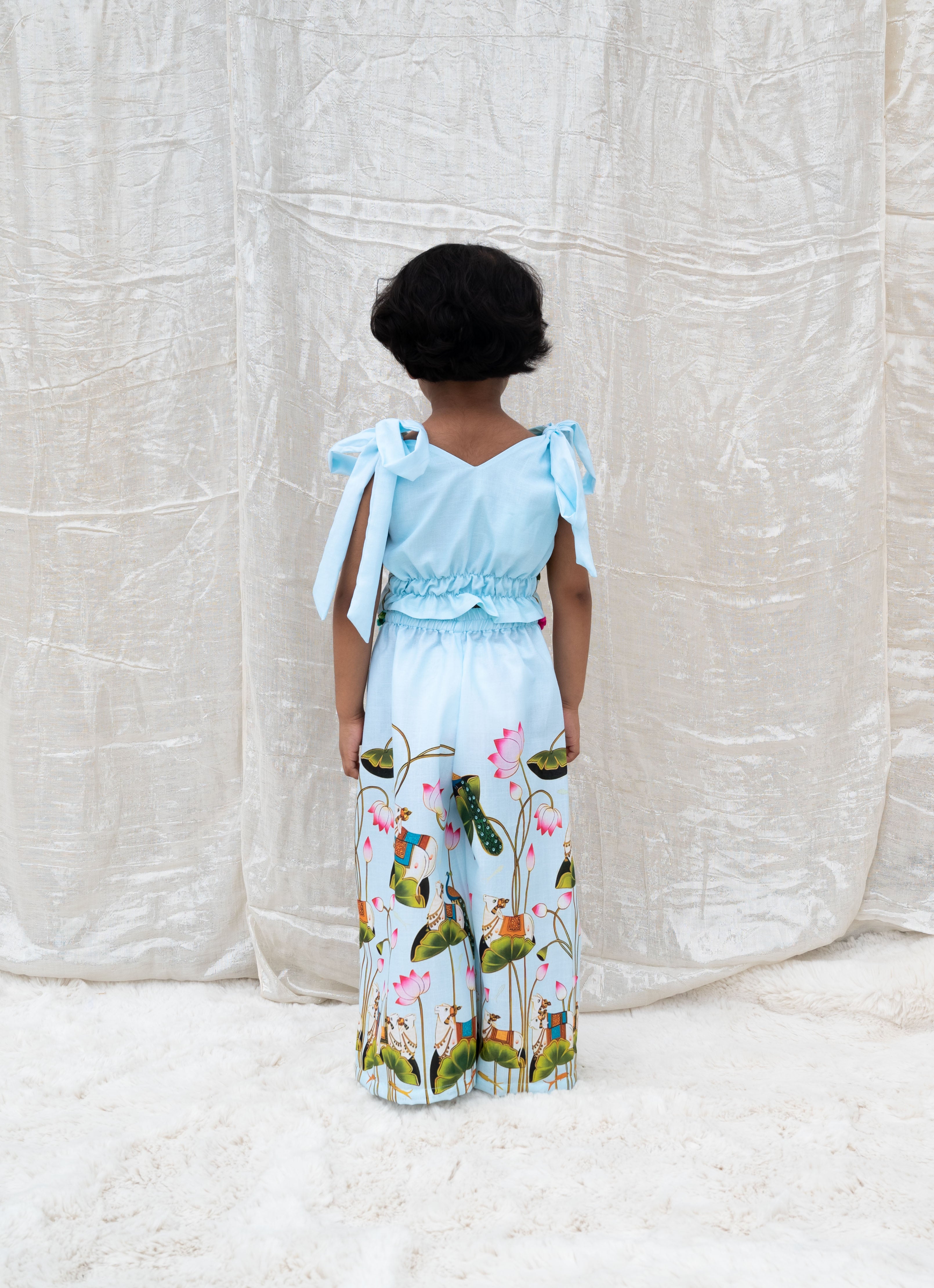 Printed Crop Top with Plazo