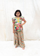 Green Printed Kurti with Plazo