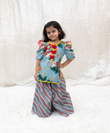 Blue Printed Kurti with Plazo